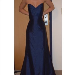Alvina Maids Floor Length Bridesmaid Dress - Navy